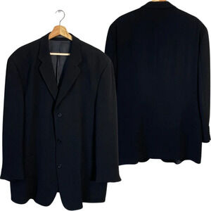 DKNY Men's Size 44R 100% Wool Sport Coat Dinner Jacket Blazer Black Career